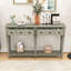 Console d'entrée en bois rustique avec 4 tiroirs et tablette ouverte-973602304