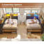 Storage Day Bed Linen Corner Bed with LED Light & Charging Station No Mattress-1336292976-1336292977