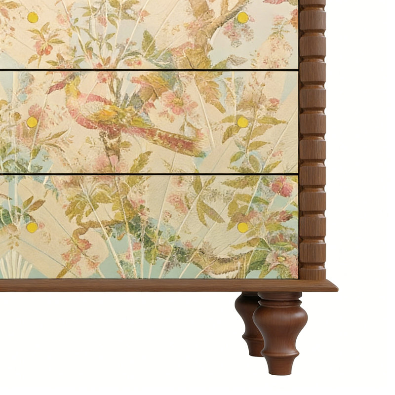Commode d'entrée Mid-Century en bois massif, Brun