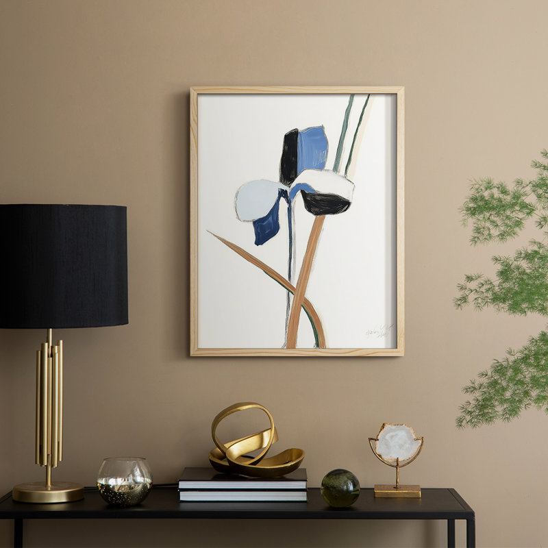 Impression encadrée FLORAL Series Dxxiv - bois massif, H 21 po x l 17 po