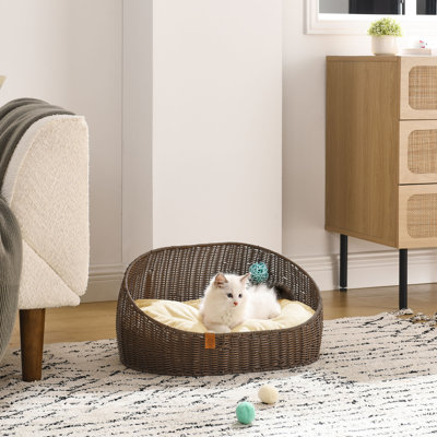 Sams Pets Luna Dog Cat Bed In Natural Oak