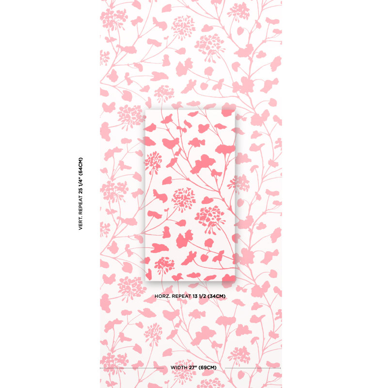 Pennick Wallpaper, Coral/Ivory