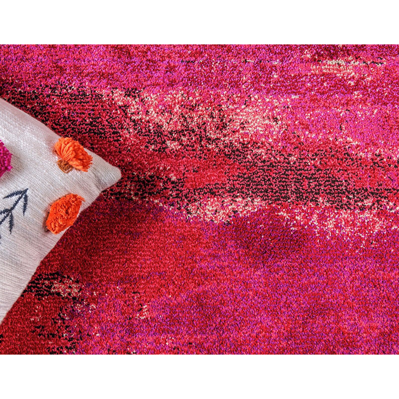 Tapis à motif géométrique magenta Meadow, Rectangle 2 pi 2 po x 3 pi