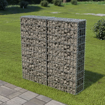 Silver Metal Gabion Wall