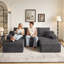 Canapé modulaire avec repose-pieds Boneless de 108 po avec repose-pieds, sans assemblage requis-1055517215