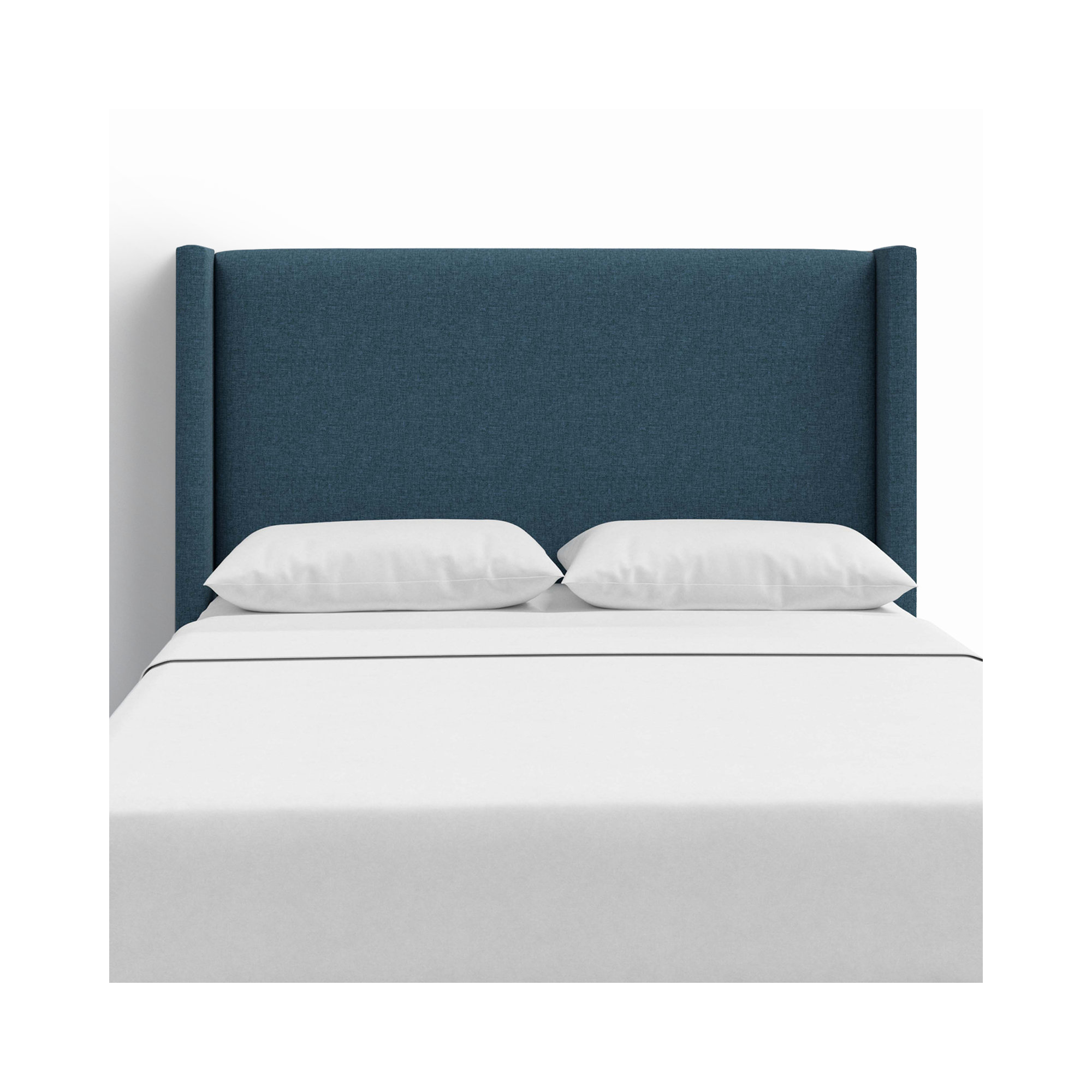Hanson Upholstered Headboard, King, Zuma Navy Textured Linen
