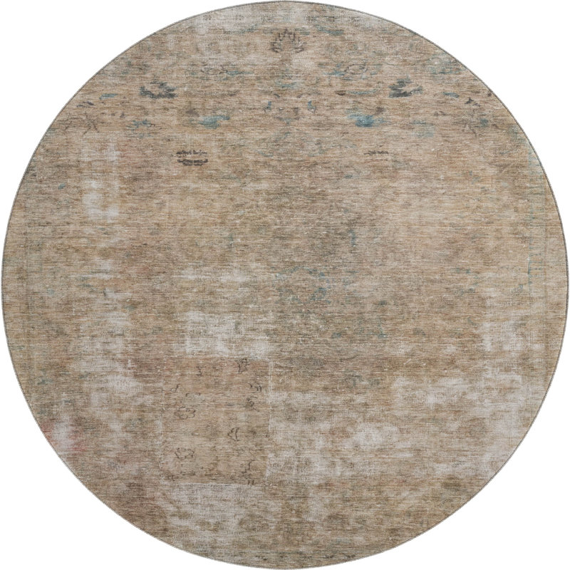 Premium Machine Washable Marasco AMF1629 Global Rug, Round 8'