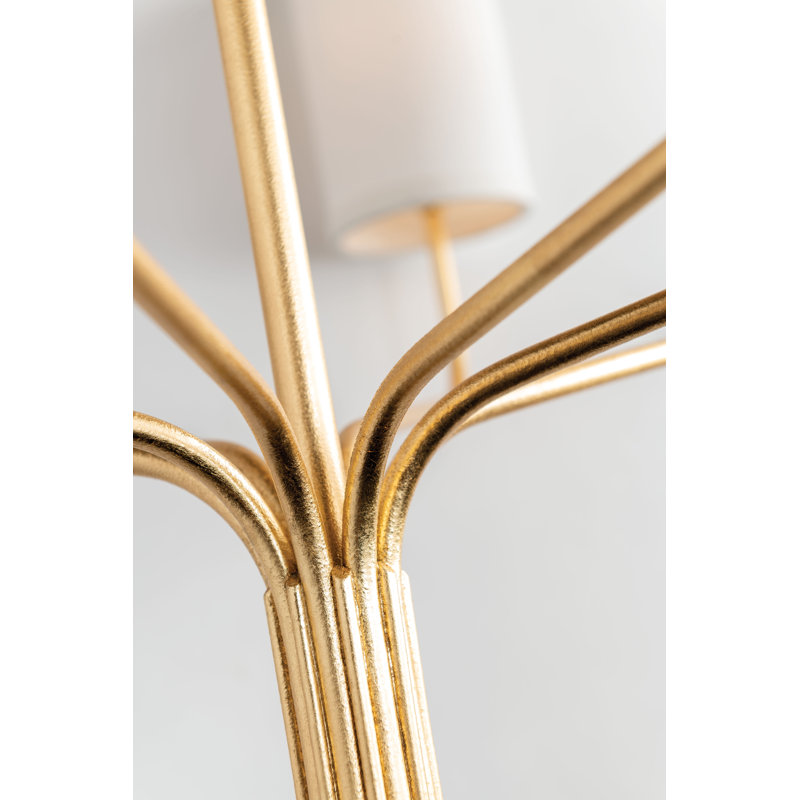 Juniper 8 - Light Chandelier, Textured Gold Leaf, 6