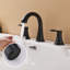 Robinet de salle de bain 6,33 "transitionnel à 3 trous, 2 poignées avec drain-128890553