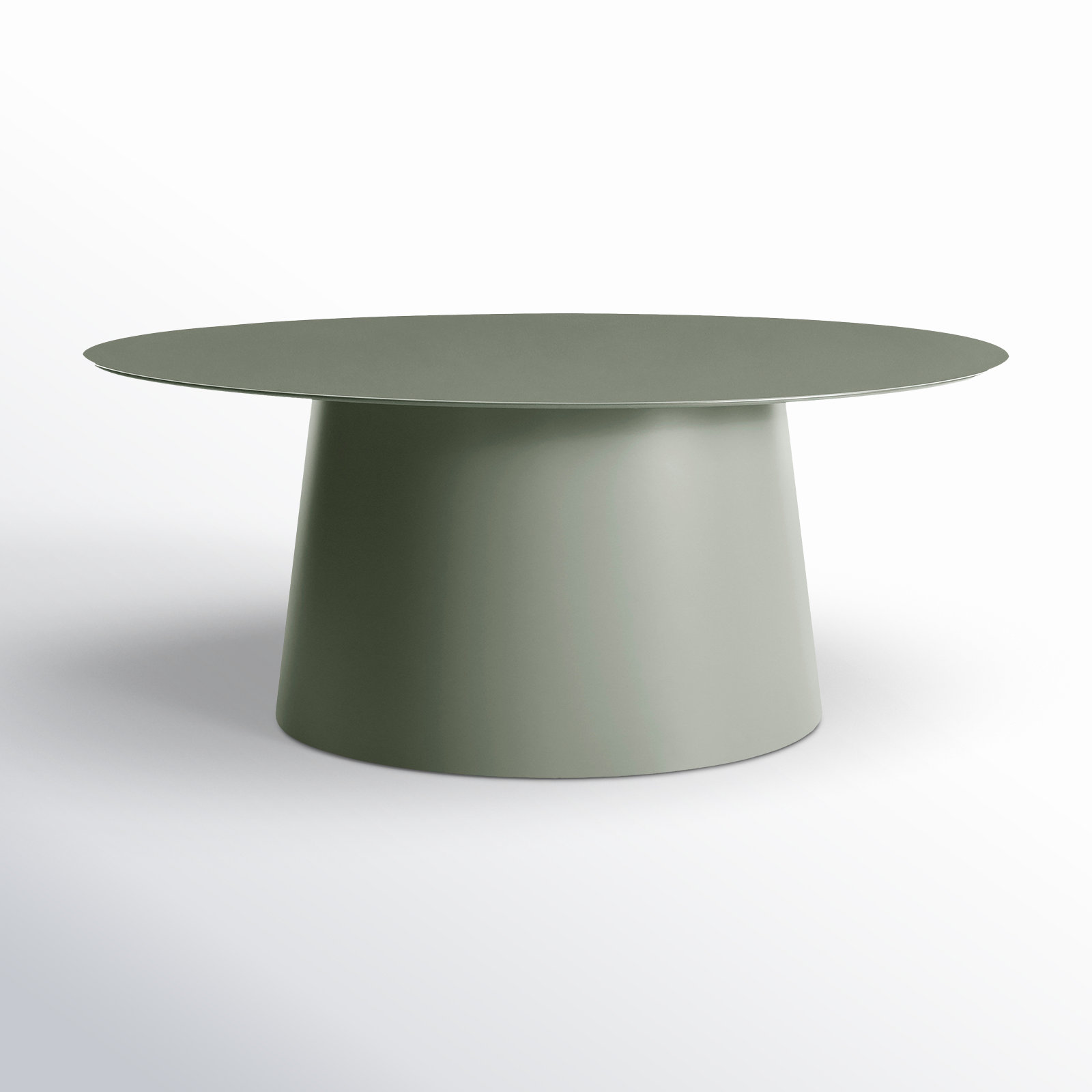 Circula Single Coffee Table, Gray Green, 13" H x 48" L x 48" W