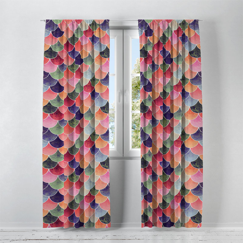 Panneaux de rideaux géométriques semi-transparents, l 20 po x L 52 po