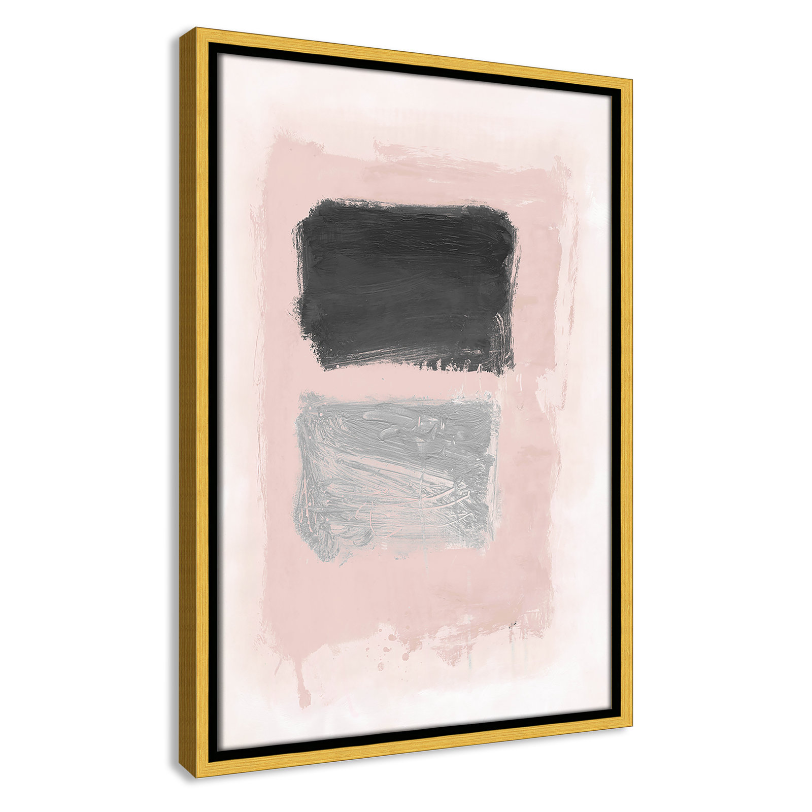 Gabor "Pink, Black and Silver Shimmer I" Print, 19.5" H x 13.5" W x 2" D, Gold