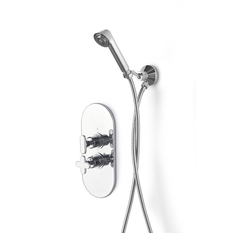 Twenties 3-Way Thermostatic Mixer, Chrome