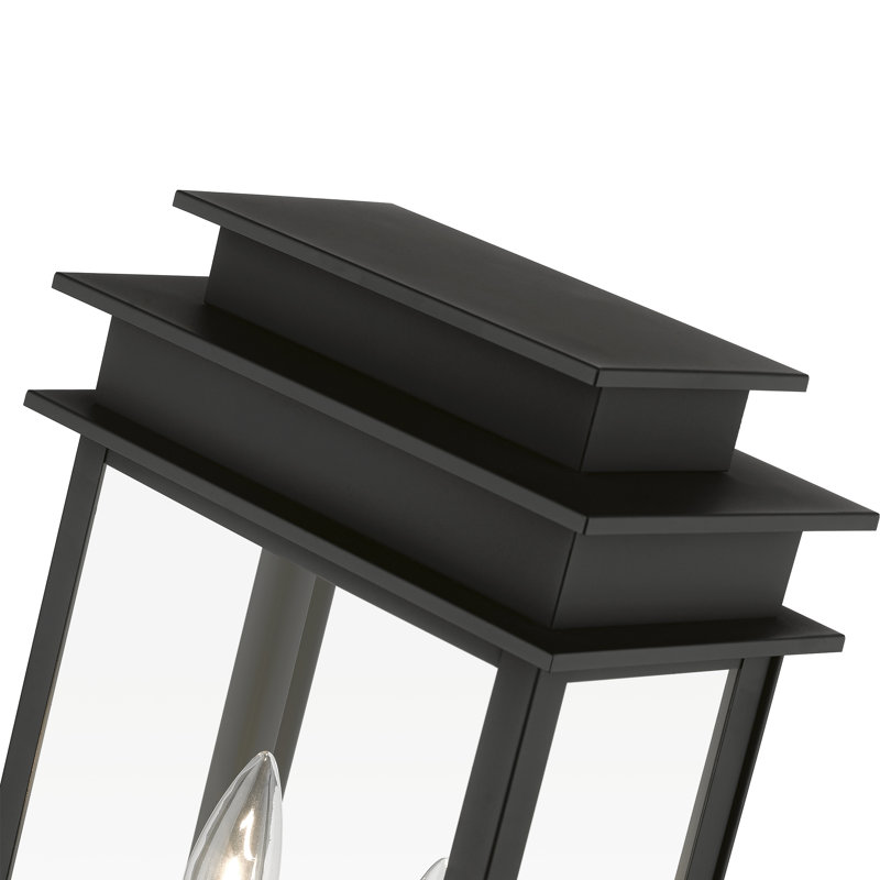 Anaejah 2 -Light 20.5" H Hardwired Lantern Head, Black/Polished Chrome