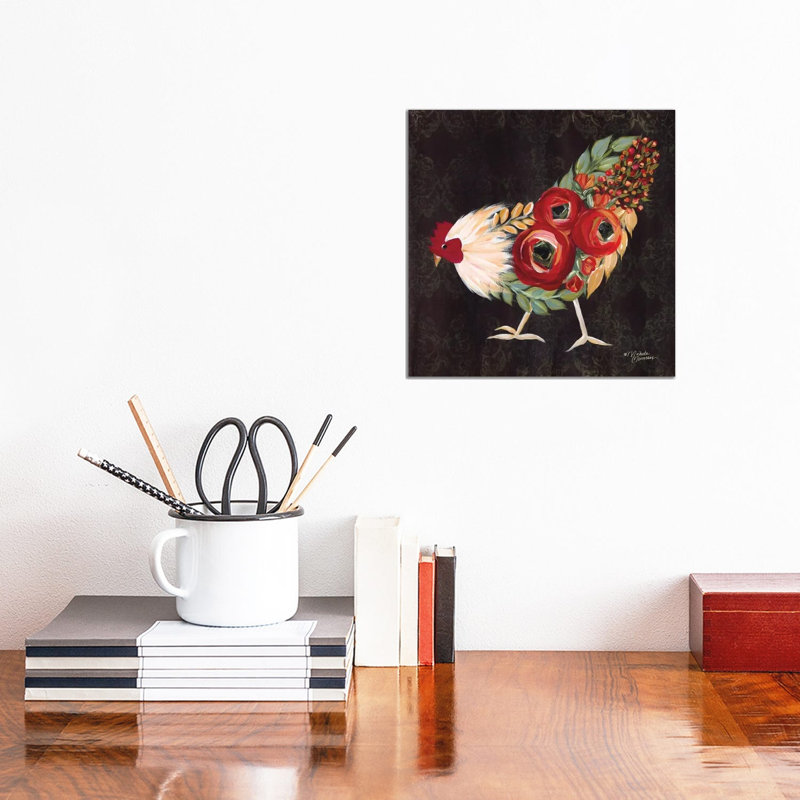 Botanical Rooster - Giclée sur toile tendue avec châssis