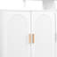 Armoire à chaussures à porte arquée en blanc, avec tablettes et ensembles réglables, pour le salon, le vestibule, les tablettes supérieures courbées blanches, l'espace, le bureau spacieux,