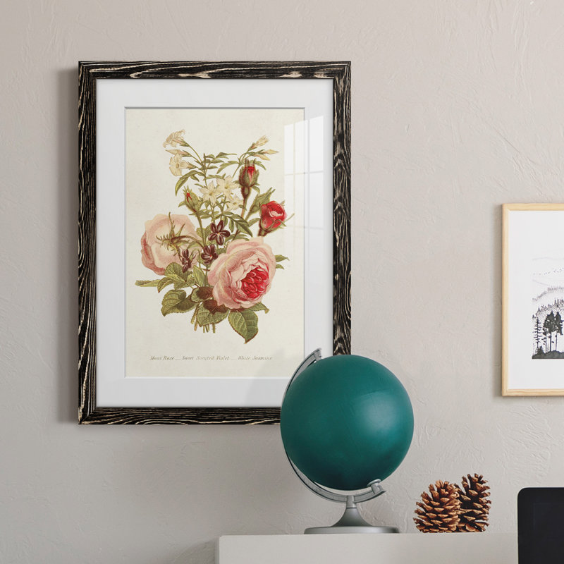 Antique Floral Bouquet III - cadre photo, H 24 po x l 20 po x P 1 po, Cadre noir