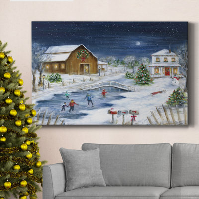Toile tendue avec châssis de qualité supérieure Winter Wonderland - prête à être accrochée