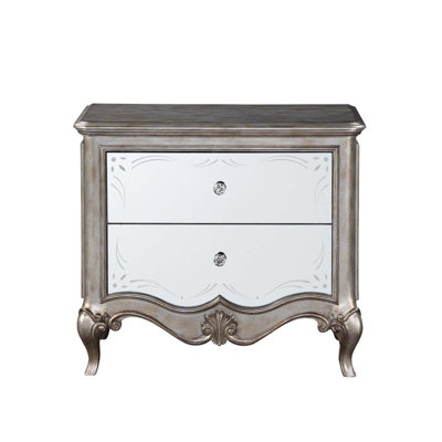 Esteban Nightstand, Antique Champagne Finish