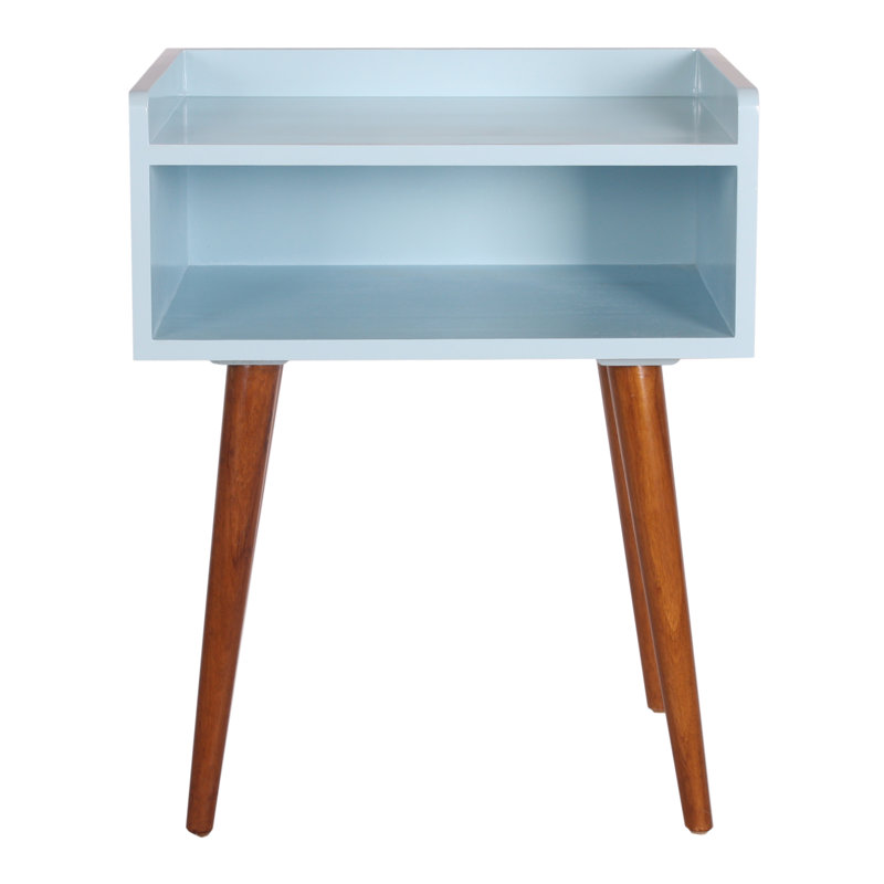 50.8cm W Solid Wood Bedside Table, Aqua
