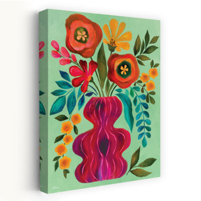 Bright Funky Bouquet - Modern Farmhouse Folk Art Floral Art