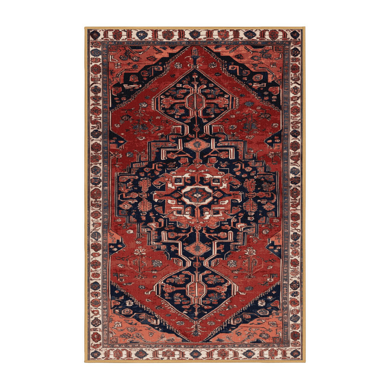 Tapis brun lavable à la machine, Rectangle 5 pi x 7 pi