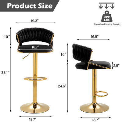Christal Swivel Upholstered Adjustable Height Counter Stool