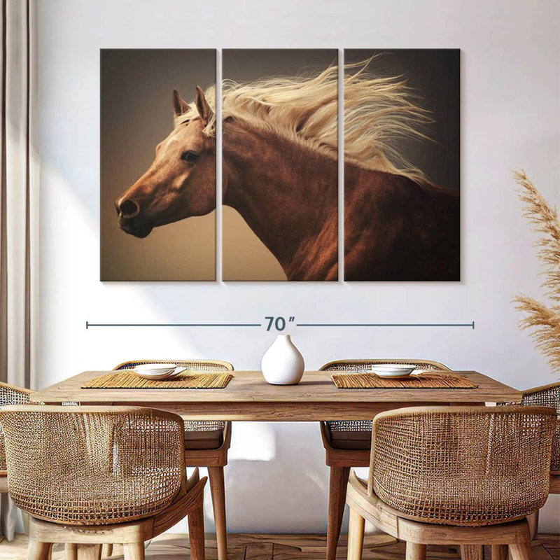 Blonde Chestnut Horse, 42" H x 65" W