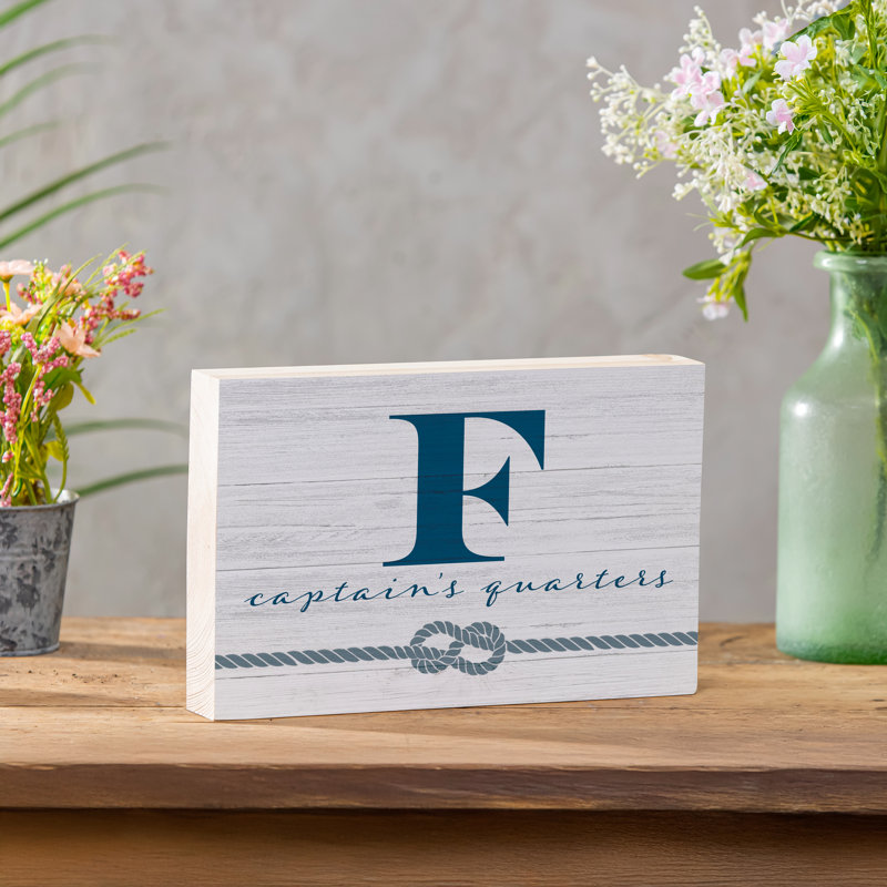 Coastal Wooden Plock Monogram Captain 12x8" F