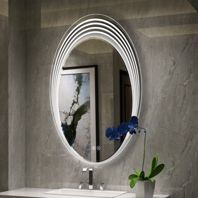 Monterey Glass Oval Wall Mirror