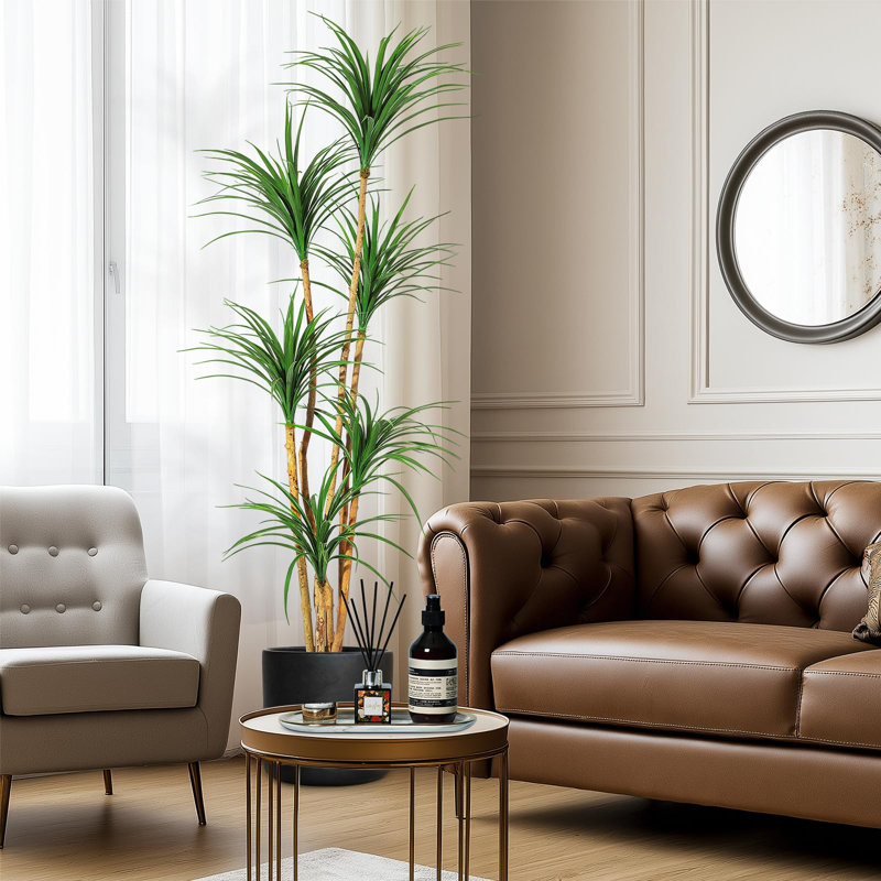 Arbre Dracaena artificiel en pot 6 pi - plante artificielle réglable pour le salon. Bureau ou chambre de bébé