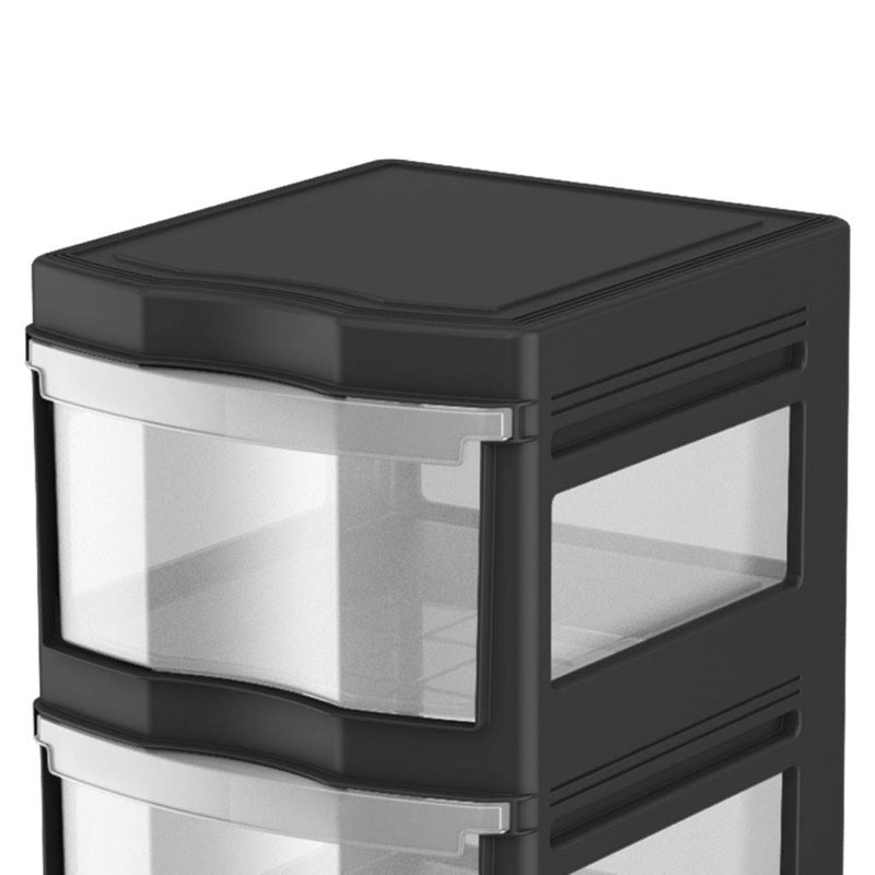 3 Drawer Storage Drawer, Black