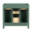 Meuble-lavabo simple 36 po avec 4 tiroirs et 2 armoires, armoire de rangement pour la salle de bain, meuble-lavabo avec cadre en bois massif seulement, vert (PAS D'ÉVIER)