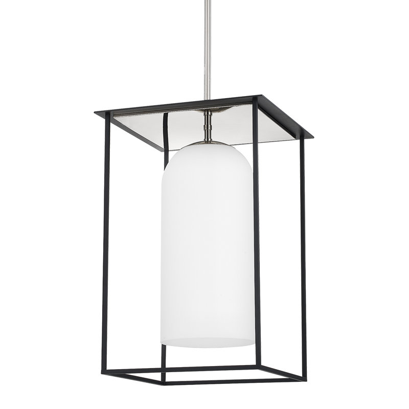Petit luminaire suspendu 1 lumière Teres, H 28 po x l 11 po x P 11 po, Argent