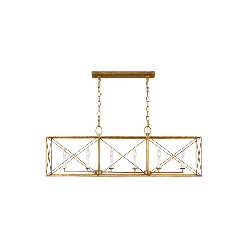 Merilou 6 - Light Kitchen Island Pendant, Antique Gild