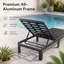 Ensemble de chaises longues d'extérieur en aluminium 4 pièces avec dossiers réglables, tables d'appoint et coussins-2048852199