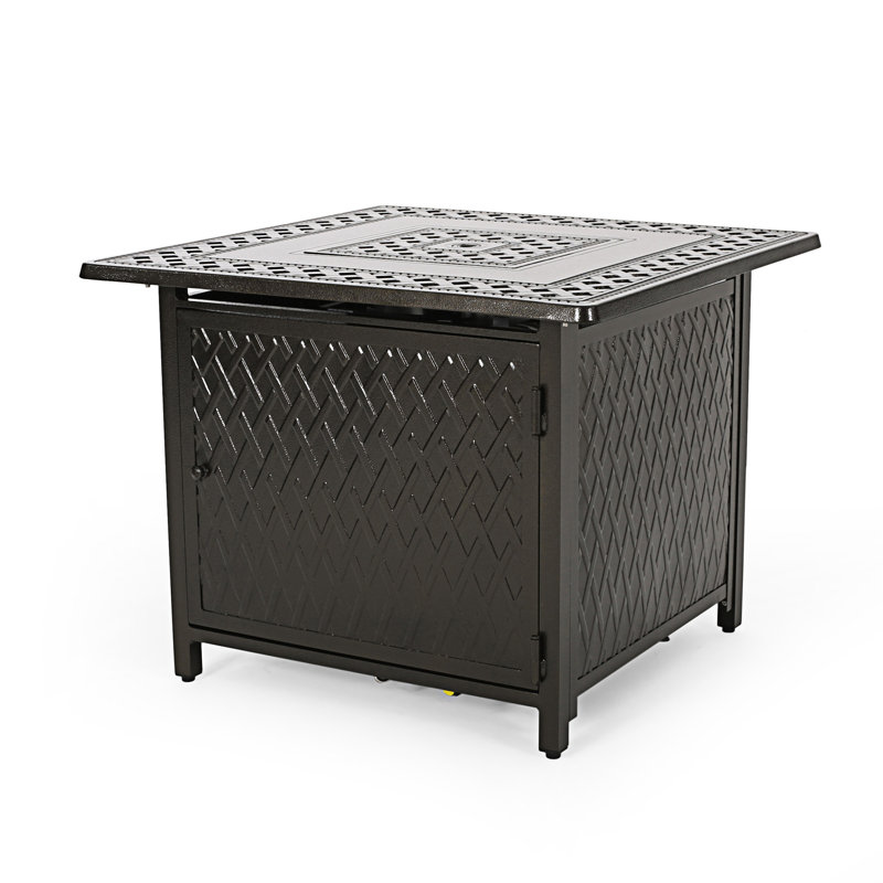32" Outdoor Square Aluminum Propane Fire Pit - 37