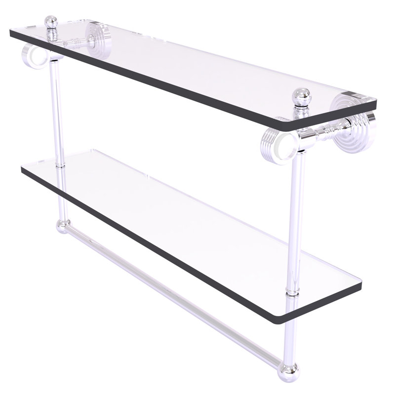 Étagère à 2 niveaux Jarrell, H 13 po x l 22 po x P 5,12 po, Chrome poli