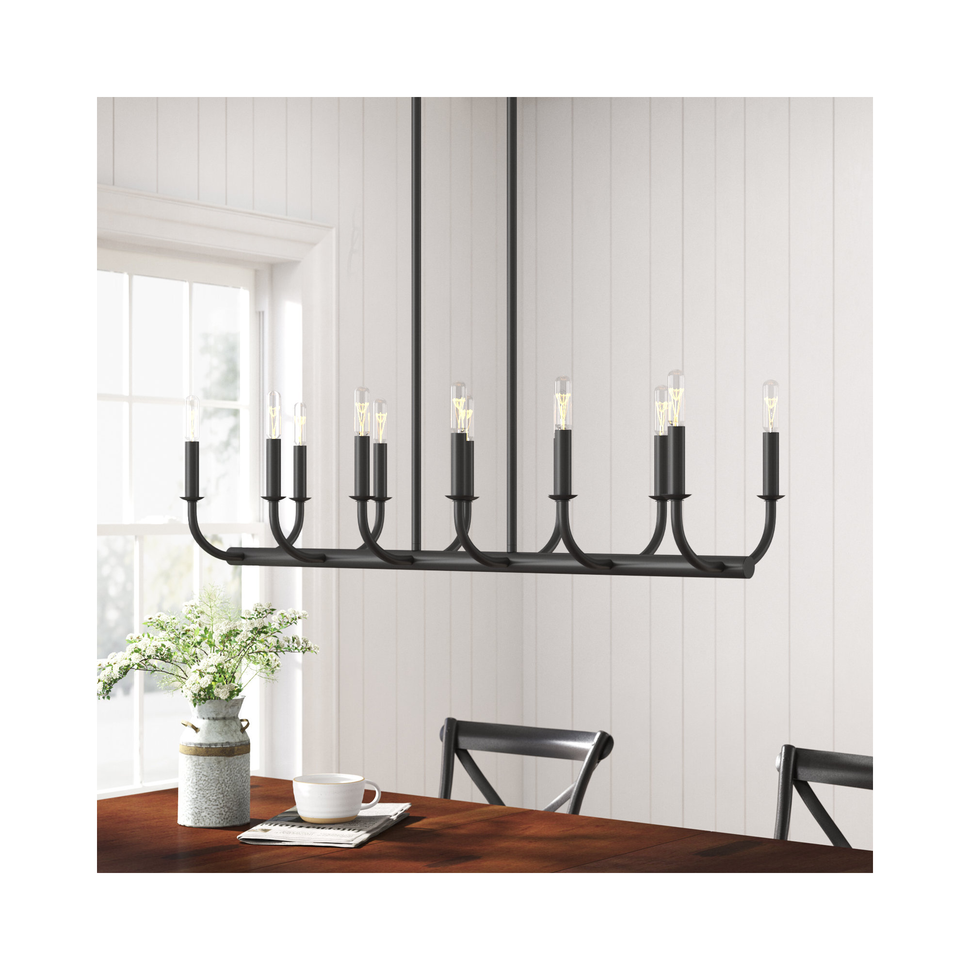 Gilmour 12 Light Dimmable Pendant, Black