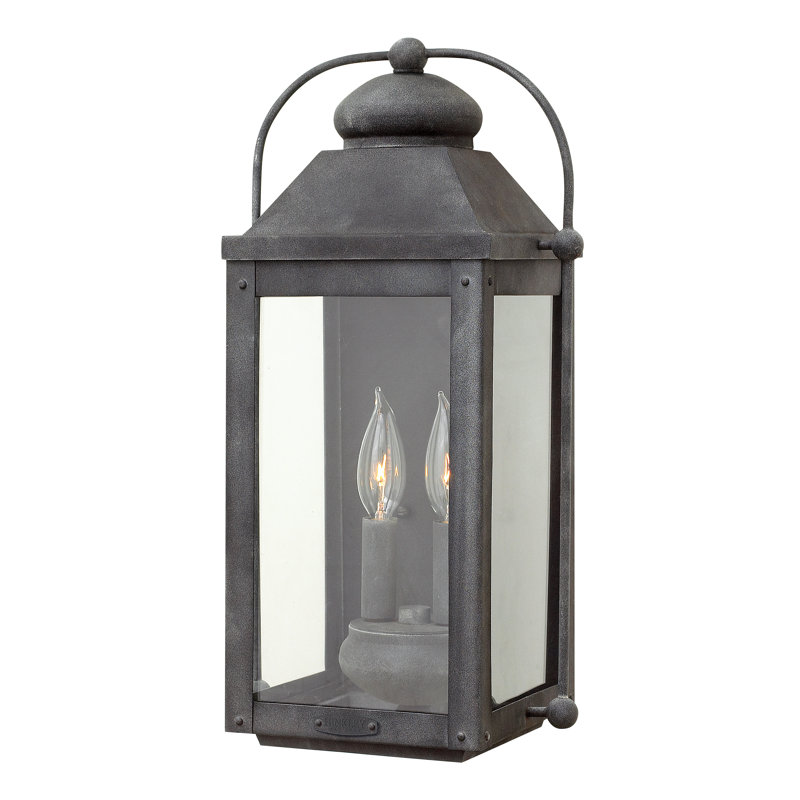 Anchorage 2-Light Outdoor Flush Mount, Aged Zinc, 17.8" H x 9.3" W x 7.8" D, 2 Lights