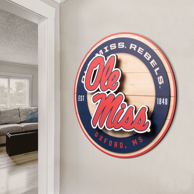 NCAA Mississippi Rebels 3DX Circle Wall Art