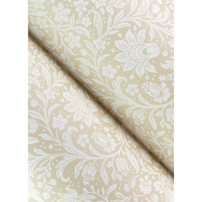 Papier peint floral beige Hague, Beige