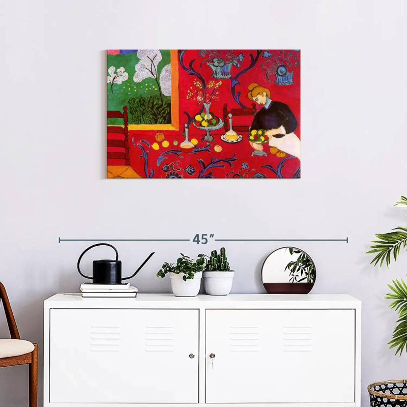 Harmonie Leisha en rouge, H 20 po x l 30 po