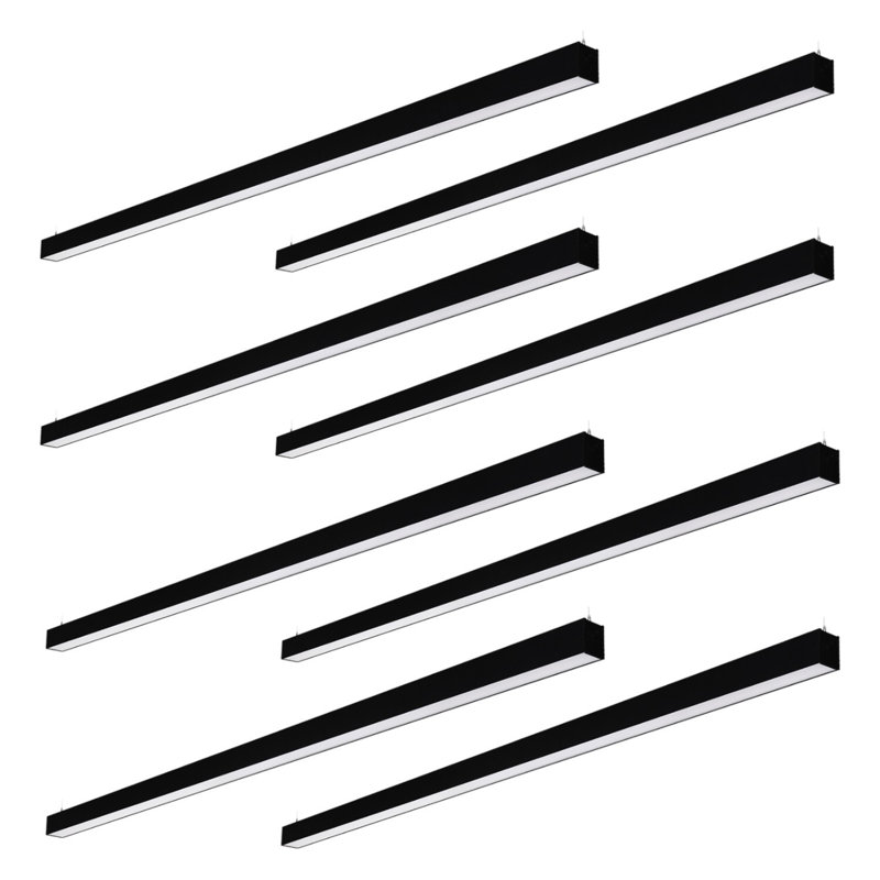 Éclairage linéaire commercial à intensité variable 8FT 3CCT, 120V / 277V, 80W, 9200lm, anti-éblouissant, connectable, commercial et industriel, paquet de 8