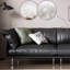Canapé modulaire noir en cuir véritable-586562151-586562146