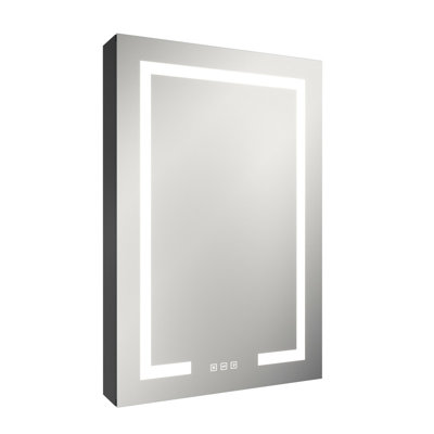 LED Mirror Cabinet with Hidden Storage, Adjustable Shelves, 3 Color Temperatures and Anti-Fog Function