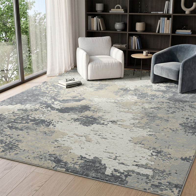 Abstract Machine Printed Area Rug, Abstract Art, 160 x 230 cm