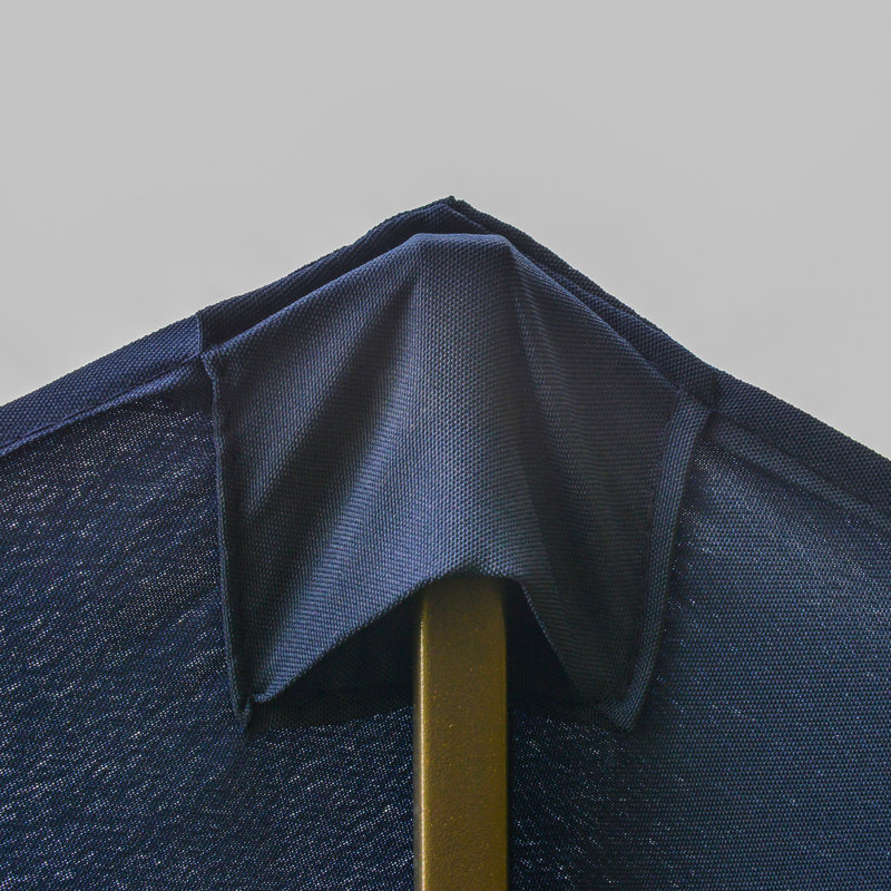 Parasol de patio de 15 pi, acier rectangulaire bleu foncé - hauteur réglable, manivelle facile, double face pour terrasse, piscine, assemblage, patio, terrasse