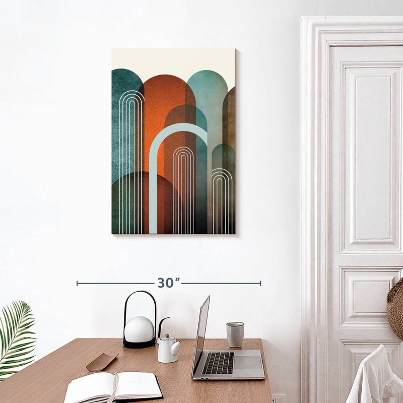 Avery Mid-Century Arches orange sarcelle I, H 30 po x l 20 po