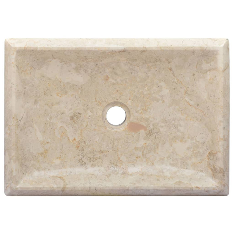 VidaXL " Marble Rectangular Bathroom Sink, Cream